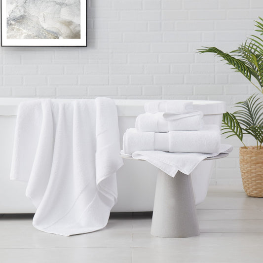 Luxury Turkish Cotton Towel 6 Piece Set White