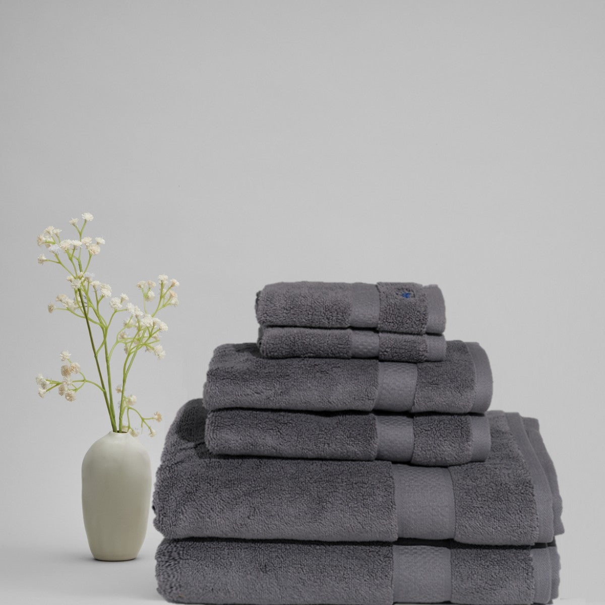  Royal Velvet Signature Solid 6 Piece Towel Set - Grey - Bonton