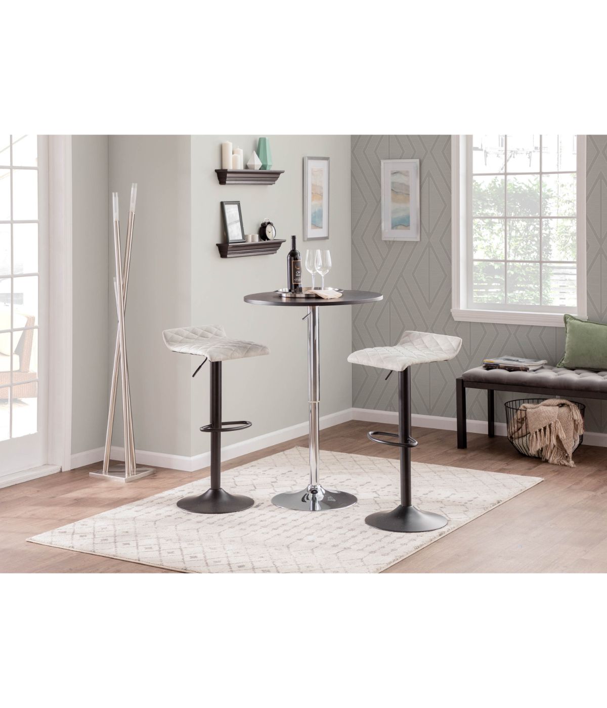  LumiSource Adjustable Bar Table Black - Black - Bonton