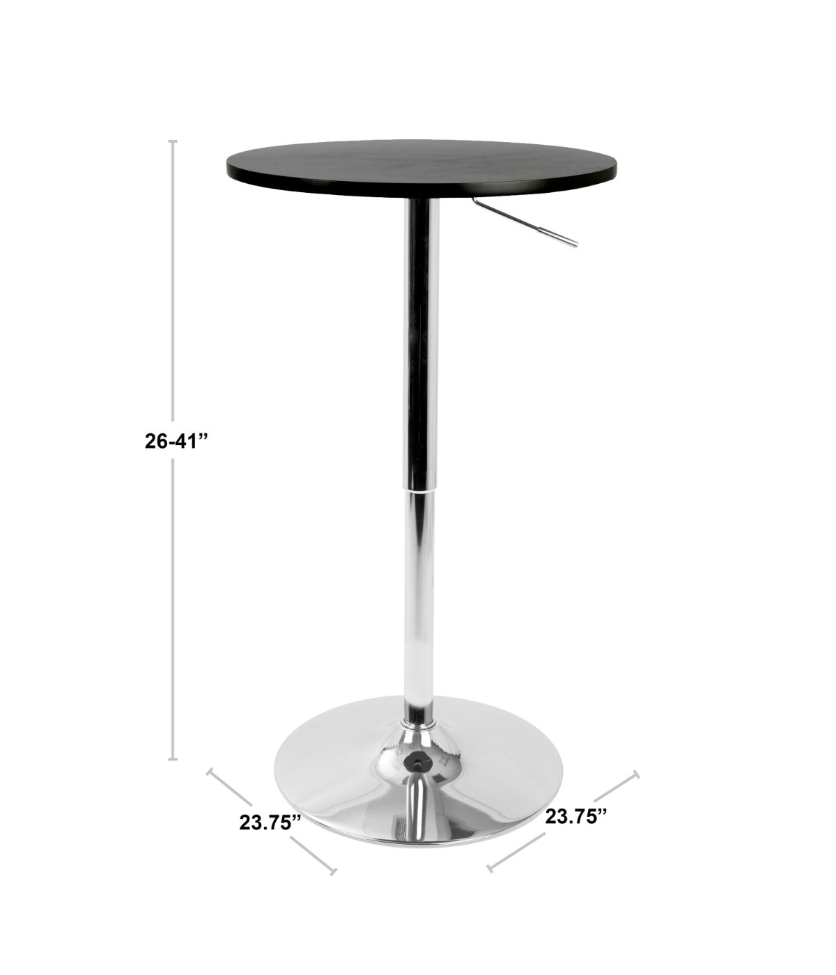  LumiSource Adjustable Bar Table Black - Black - Bonton