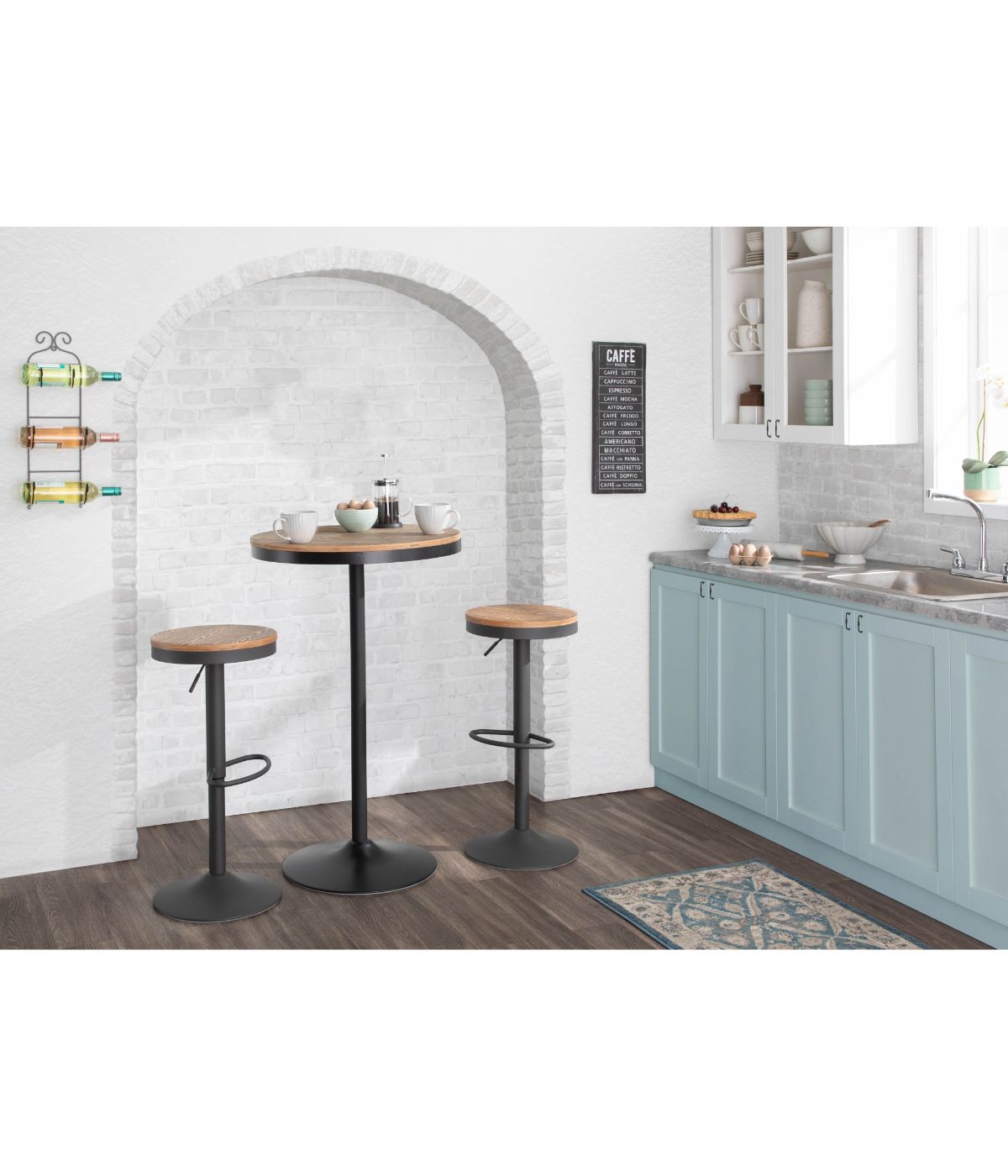  LumiSource Dakota Bar Table Black & Brown - Black & Brown - Bonton