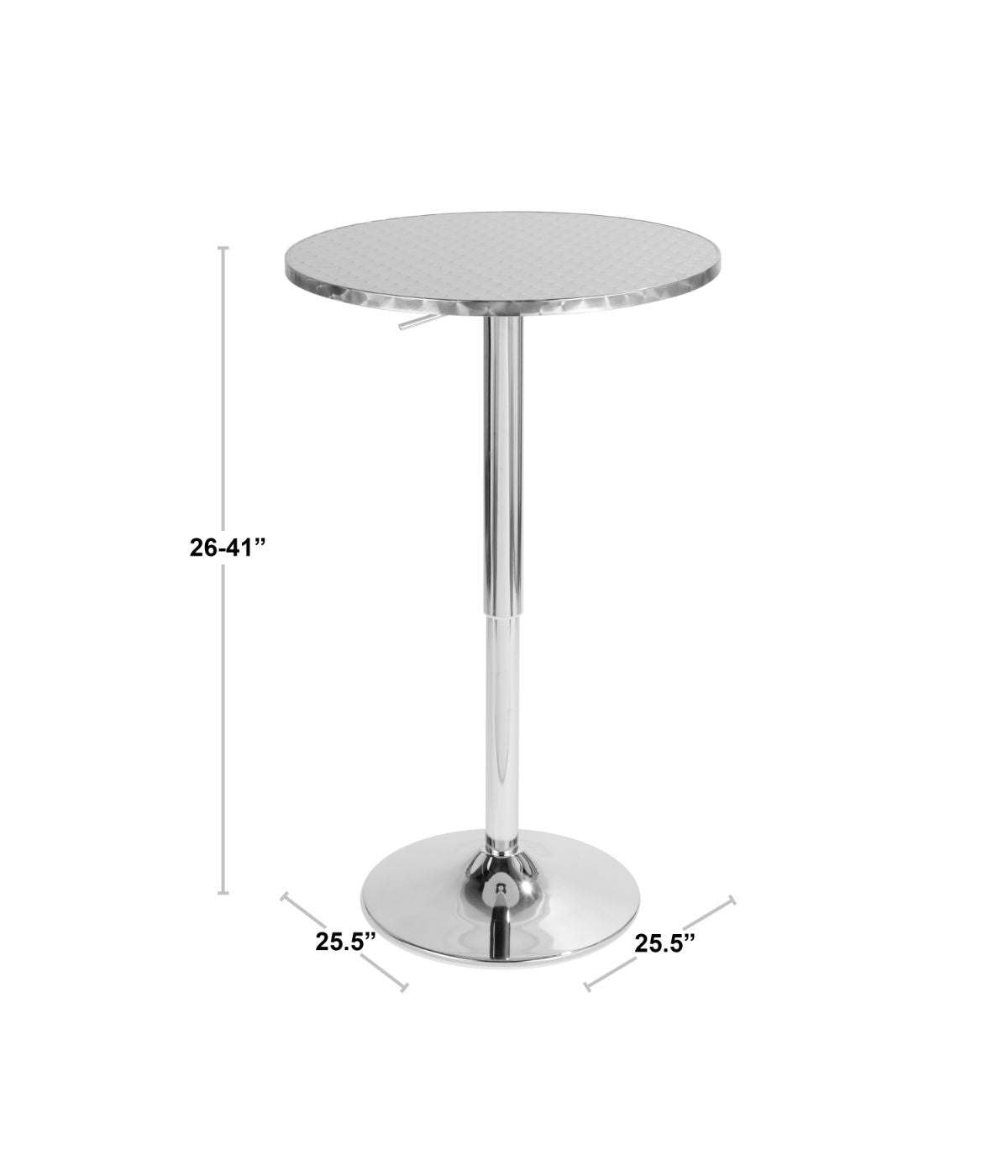  LumiSource Bistro Round Bar Table Silver - Silver - Bonton