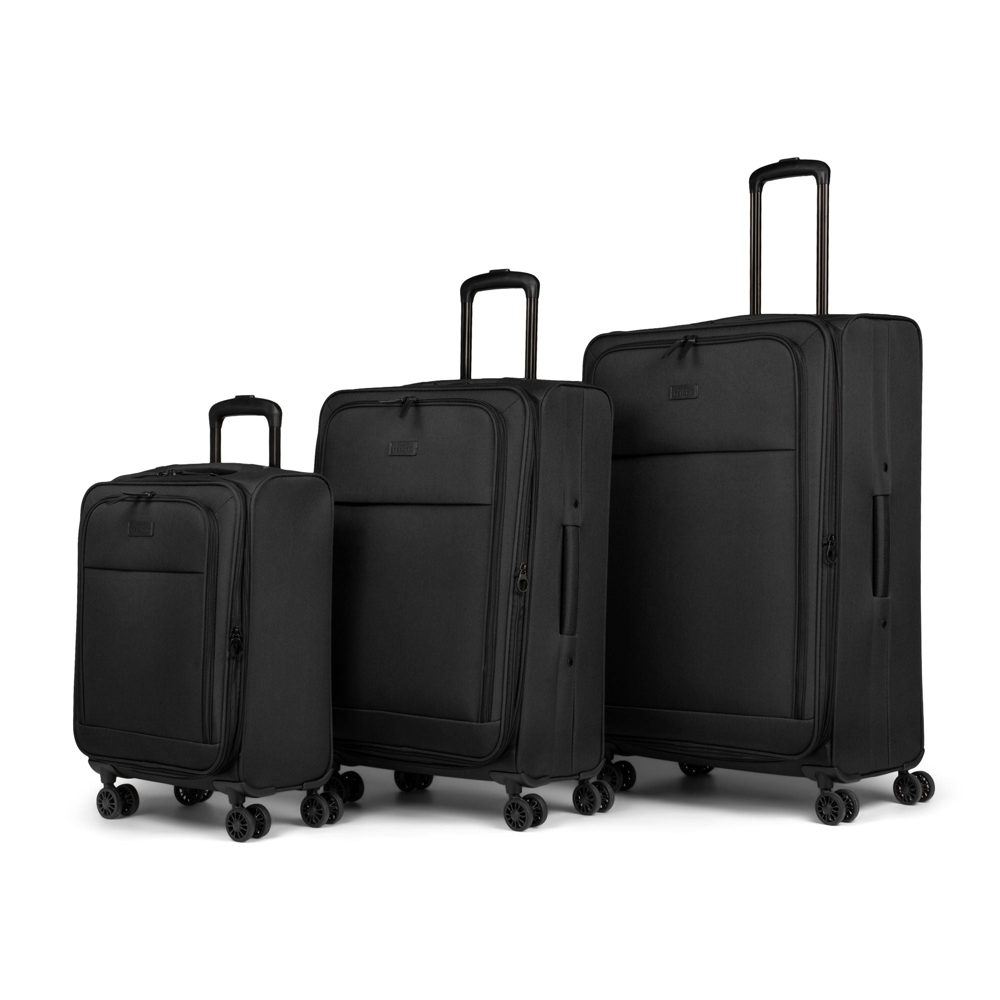  Bugatti Reborn 3 Piece Luggage Set - Recycled Polyester - Black - Bonton