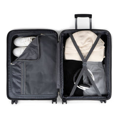 Wellington 3 Piece Luggage Set - ABS/Vegan Leather Blend Black