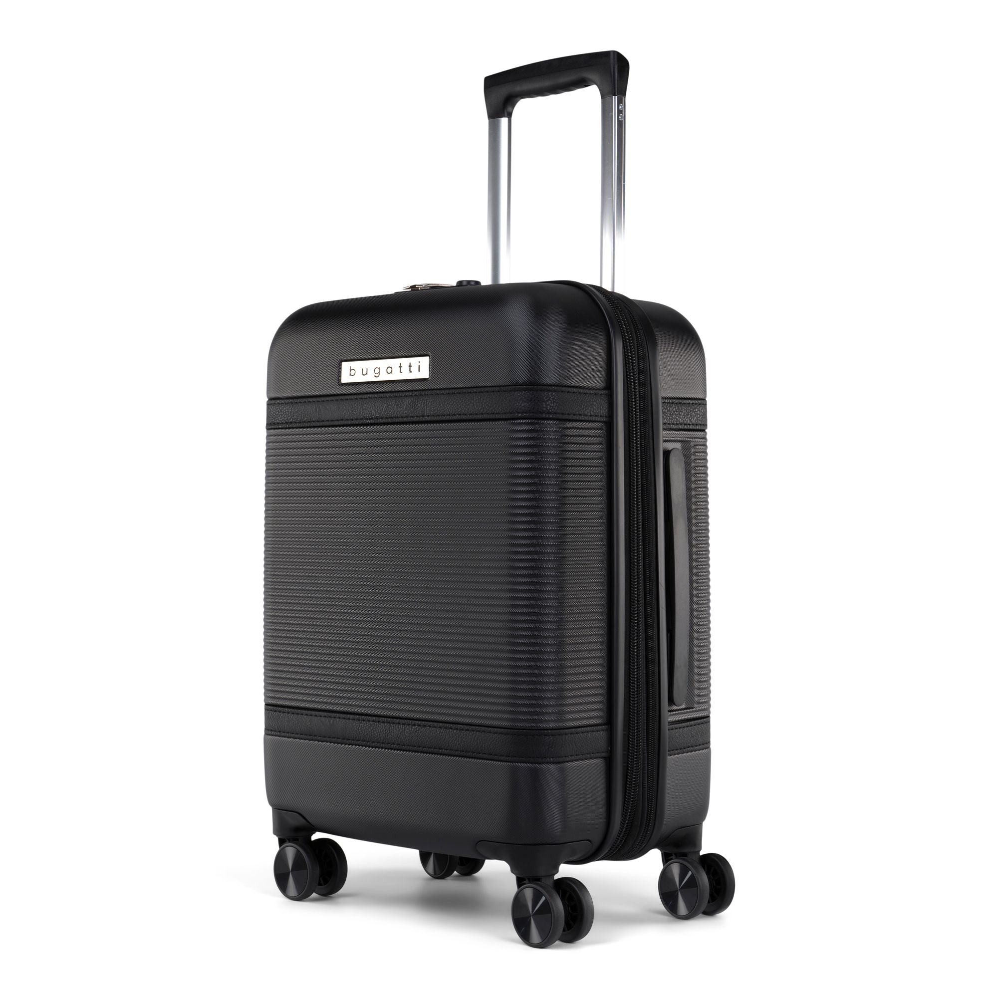  Bugatti Wellington Carry-on Luggage - ABS/Vegan Leather Blend - Black - Bonton