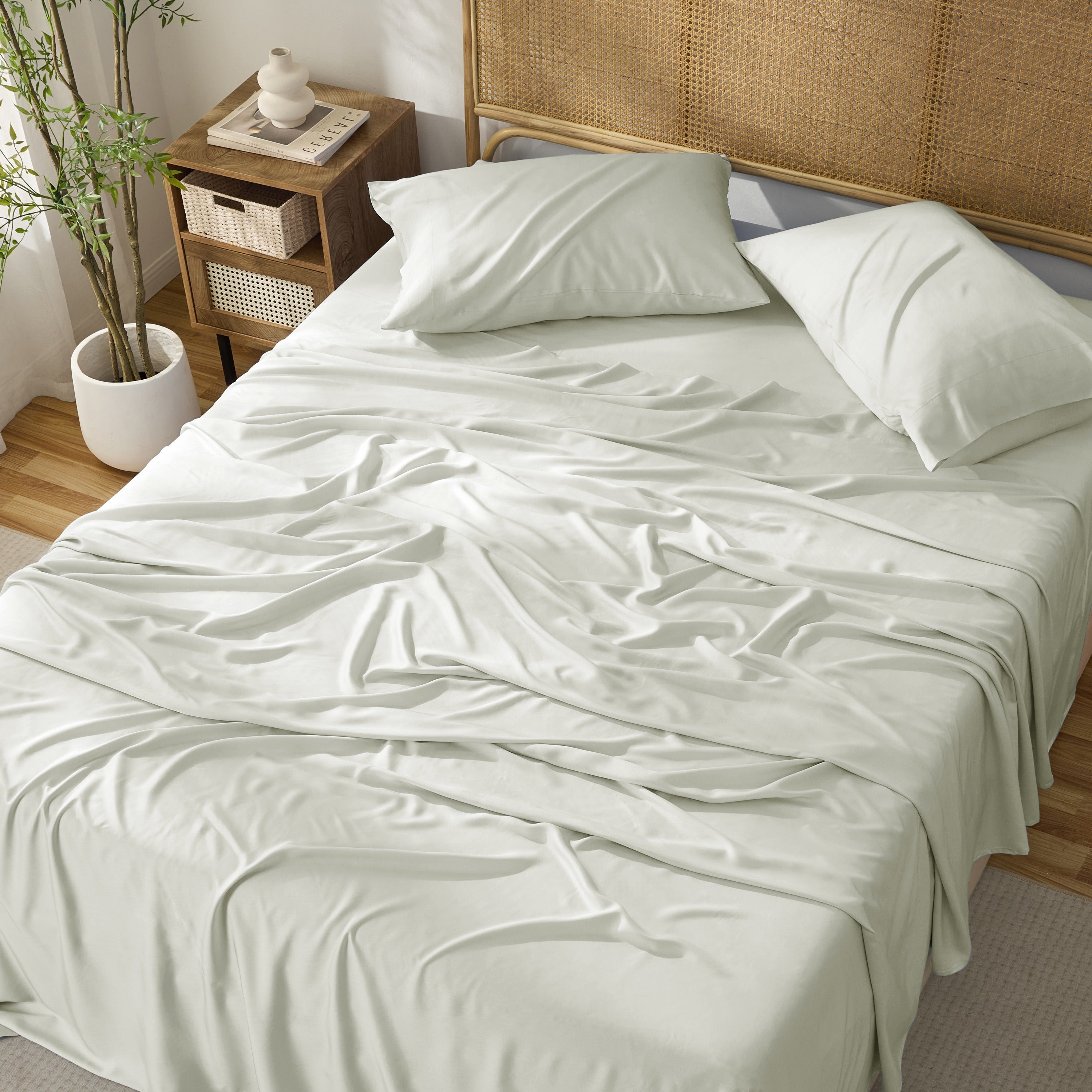  Kathy Ireland Home Kathy Ireland 4-Piece Cooling Bamboo Blend Sheet Set - Full - Bonton