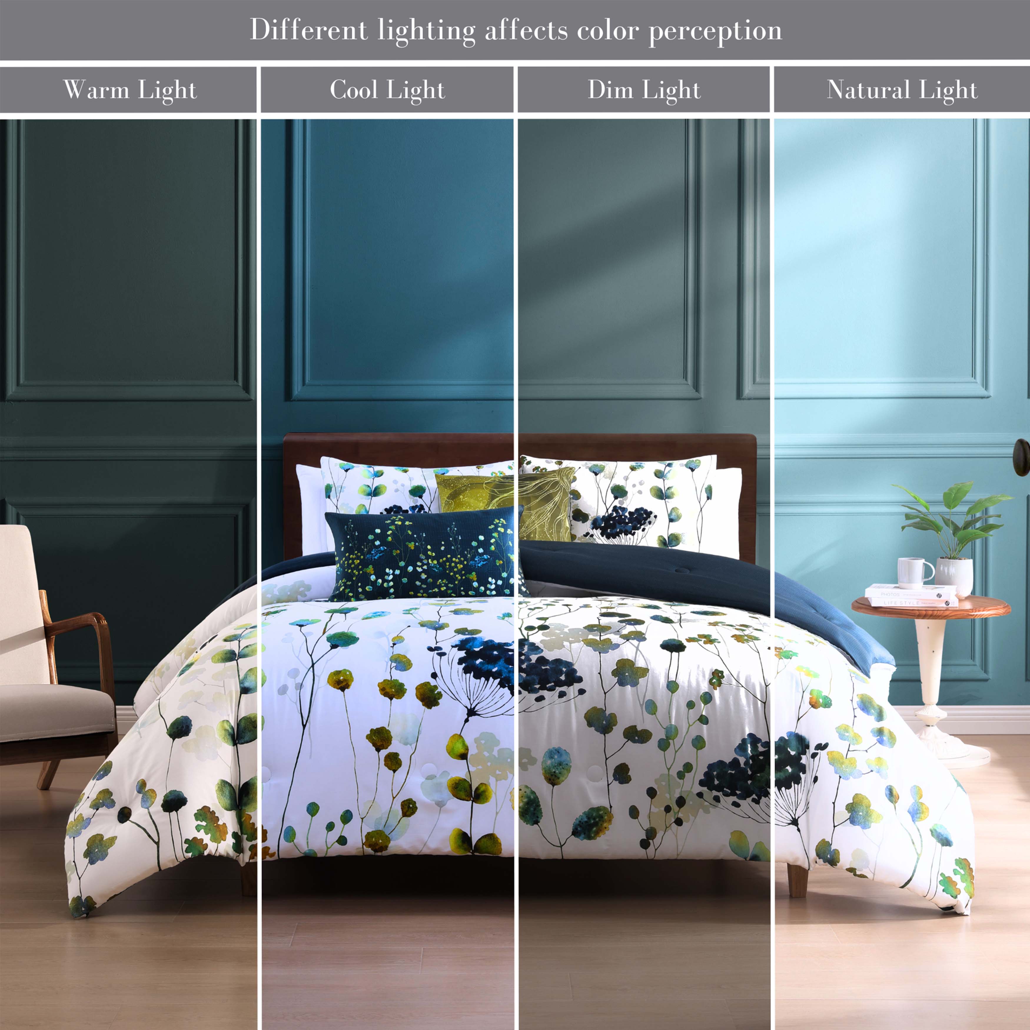  Bebejan Bebejan Abstract Vines 5 Piece Reversible Comforter Set - QUEEN - Bonton