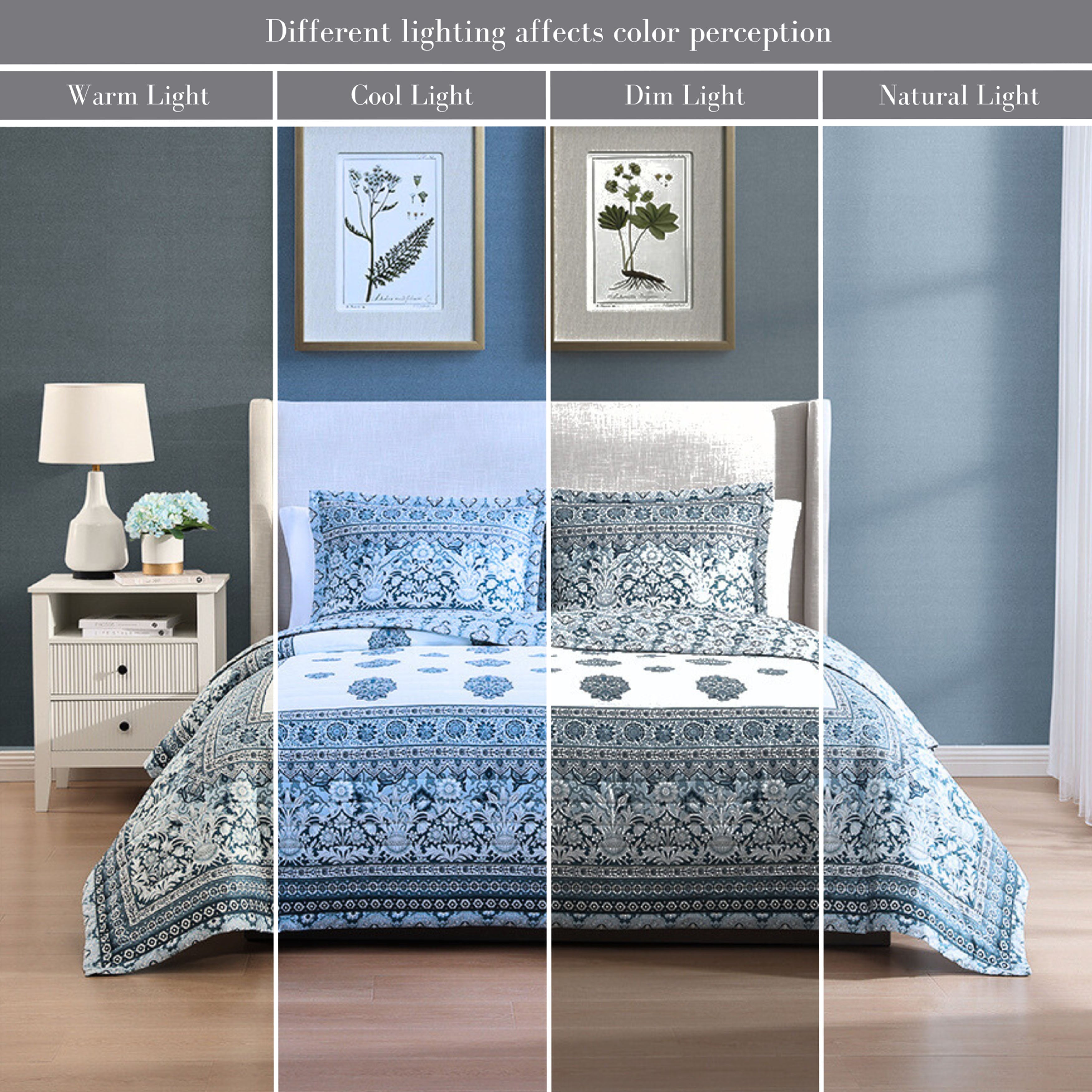  Bebejan Bebejan Aquamarine Medallion 3 Piece Reversible Quilted Coverlet Set - KING - Bonton