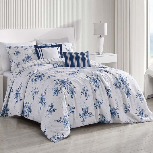 Blue Art 5-Piece Reversible Comforter Set