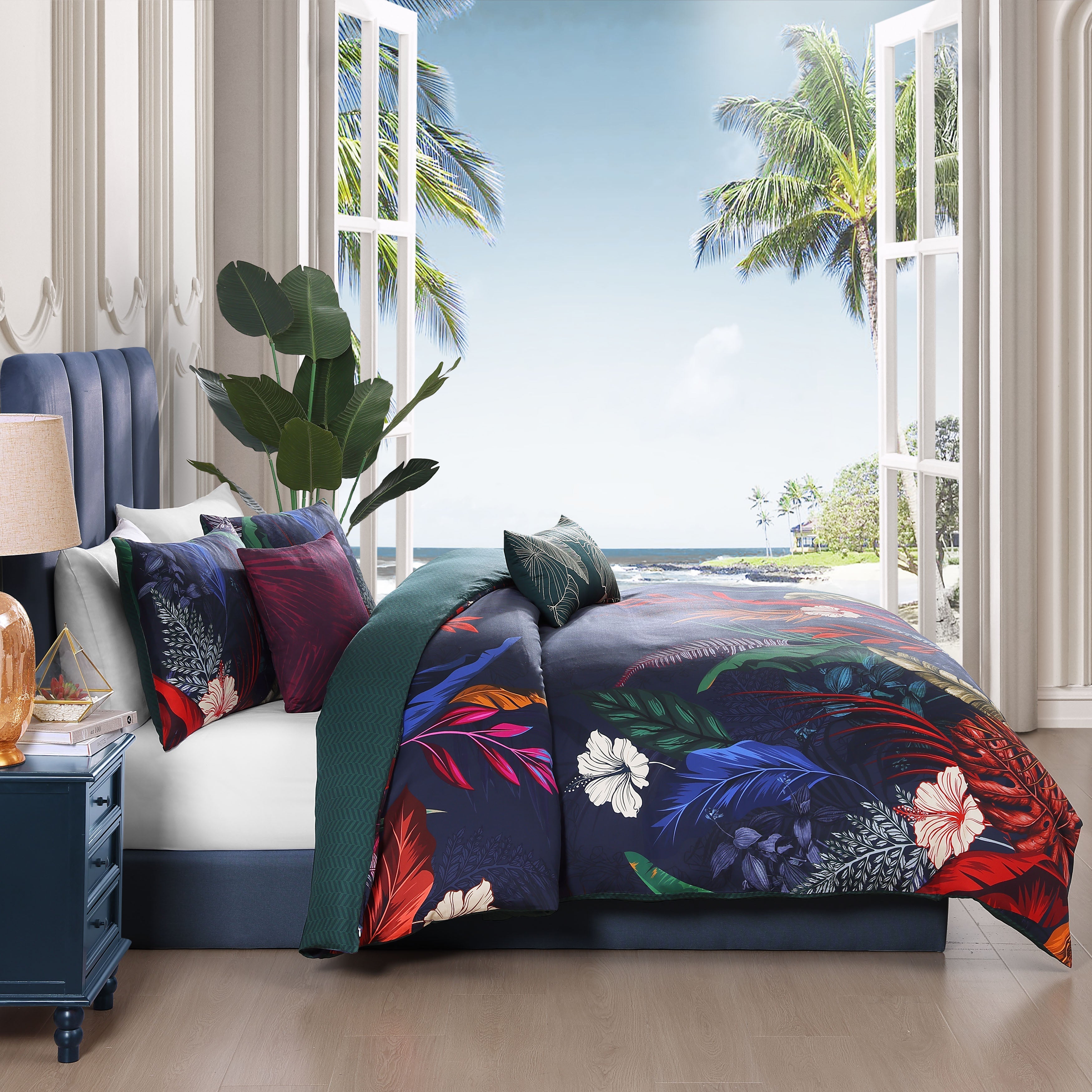  Bebejan Bebejan Paradise 5 Piece Reversible Comforter Set - QUEEN - Bonton