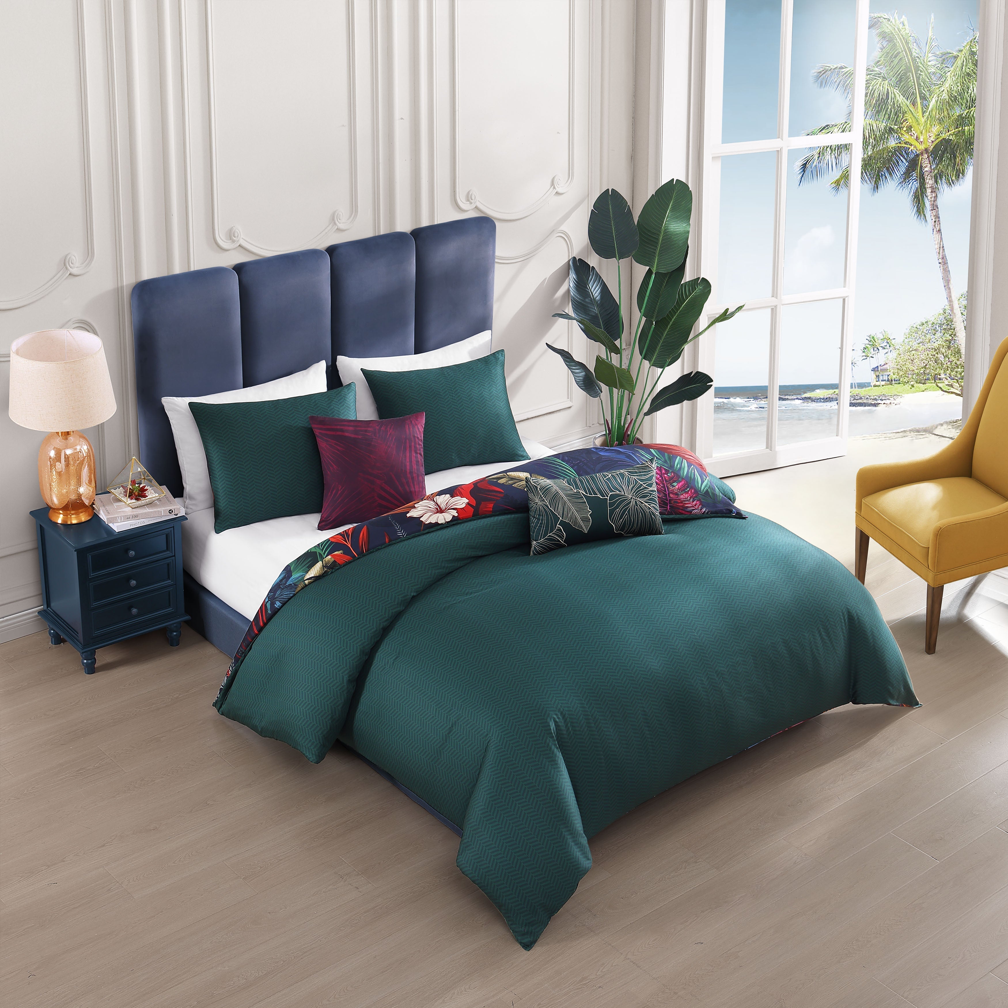  Bebejan Bebejan Paradise 5 Piece Reversible Comforter Set - QUEEN - Bonton