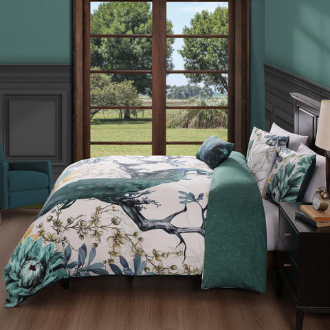 Bebejan Peacock Jardin 5 Piece Reversible Comforter Set