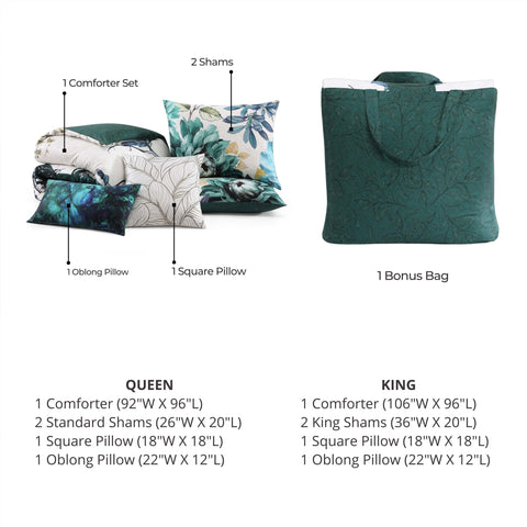 Bebejan Peacock Jardin 5 Piece Reversible Comforter Set