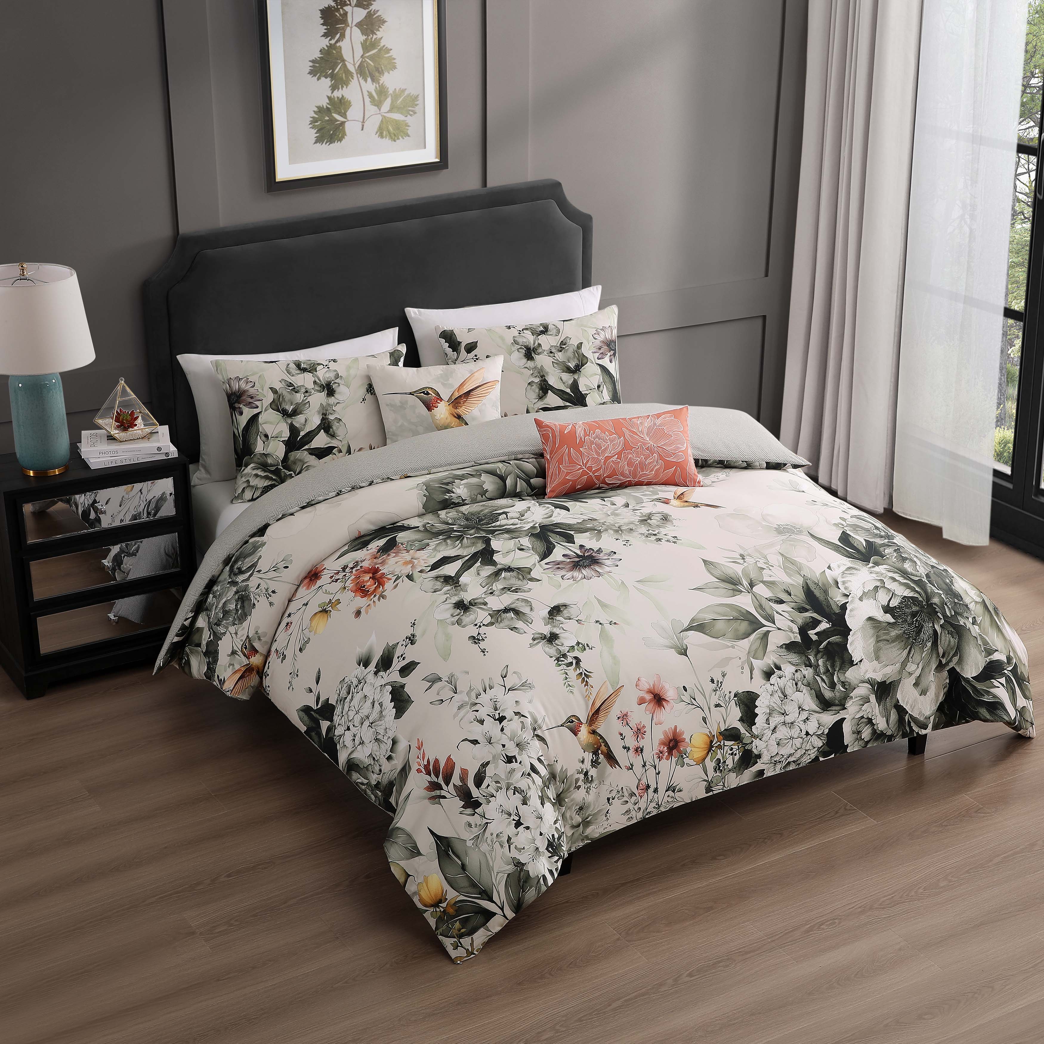  Bebejan Bebejan Vintage Bloom 5 Piece Reversible Comforter Set - QUEEN - Bonton