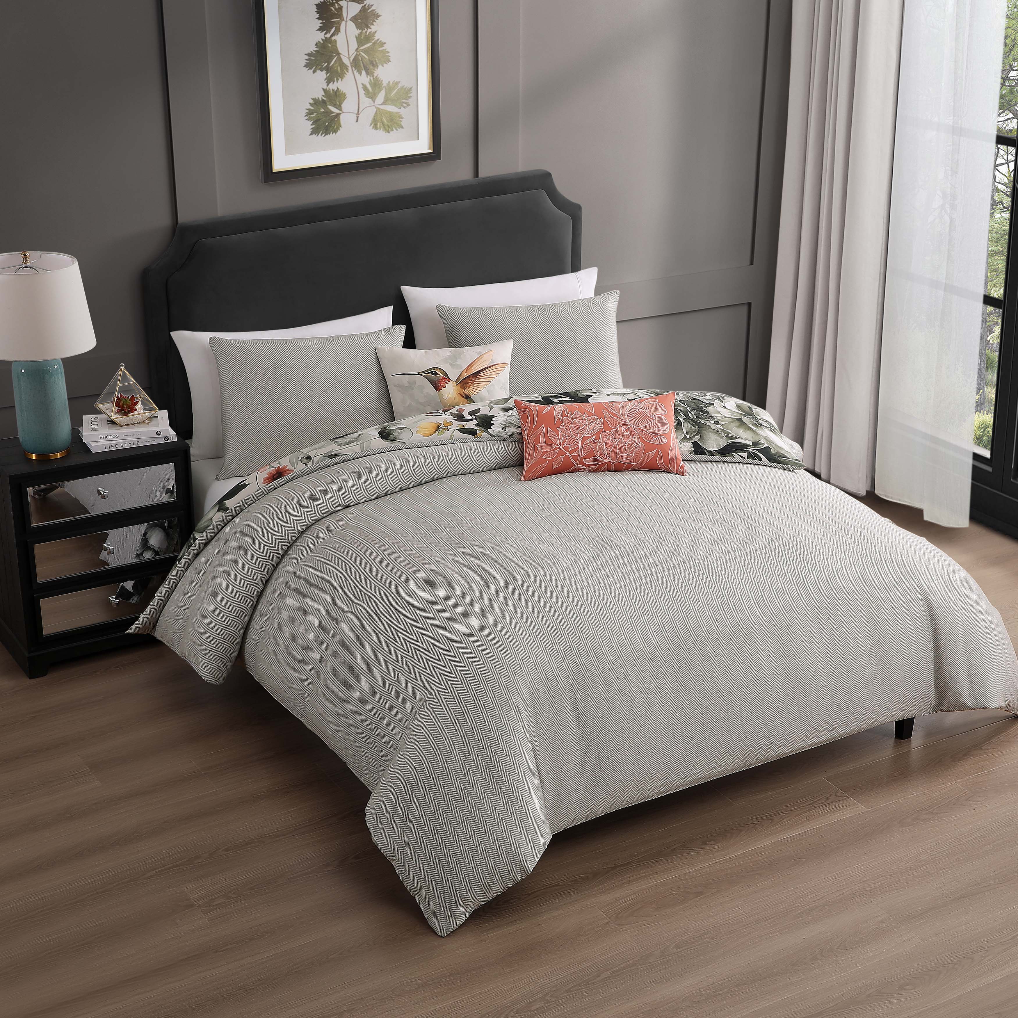  Bebejan Bebejan Vintage Bloom 5 Piece Reversible Comforter Set - QUEEN - Bonton