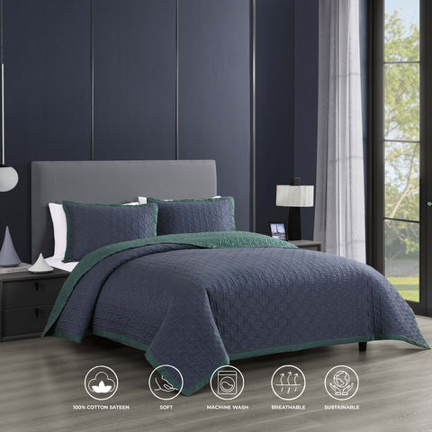 Bebejan 3 Piece Textured Quilted Coverlet Set