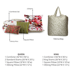 Leaves on Linen 5 Piece Reversible Comforter Set