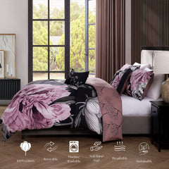 Midnight Meadow 5 Piece Reversible Comforter Set