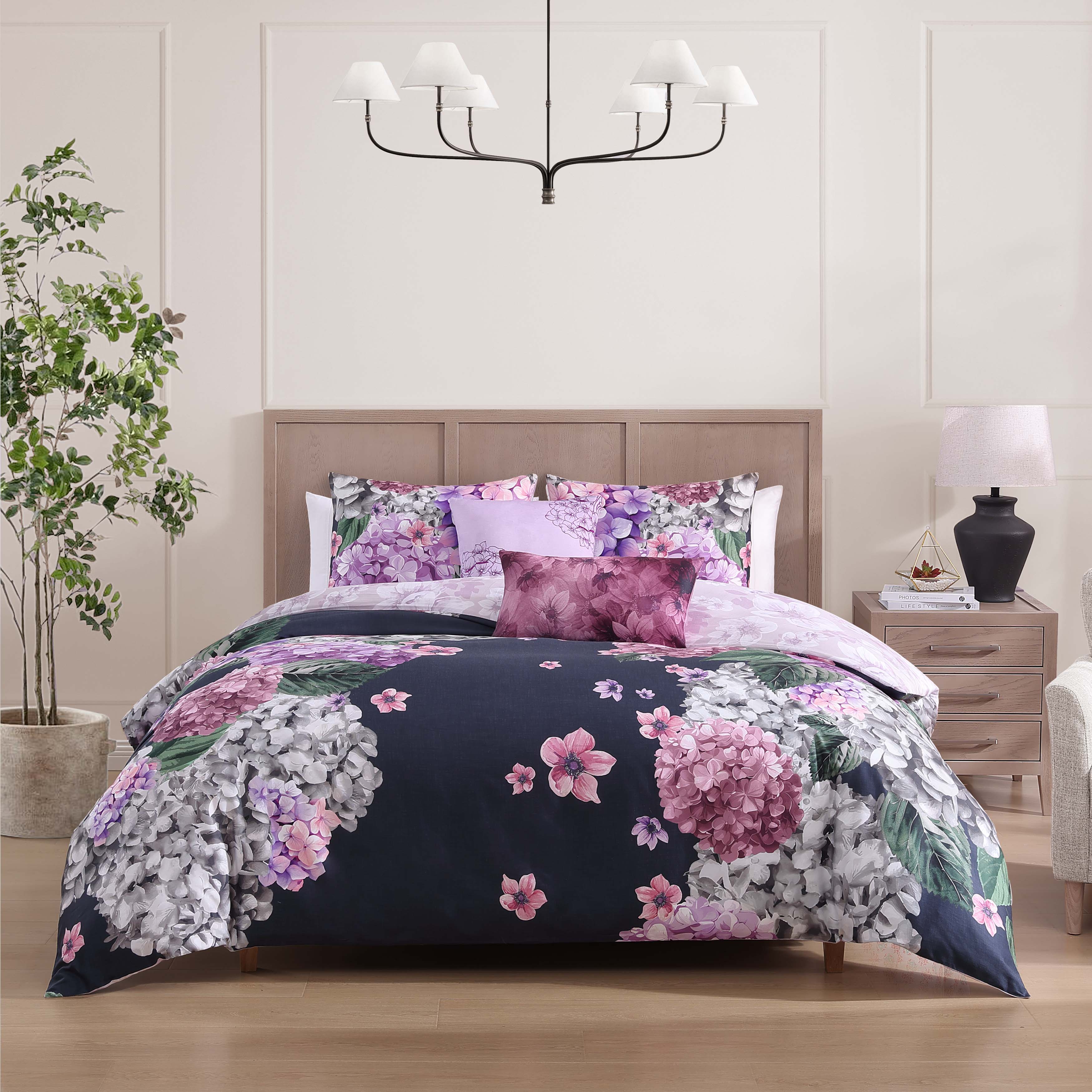  Bebejan Bebejan Purple Bliss 5 Piece Reversible Comforter Set - QUEEN - Bonton