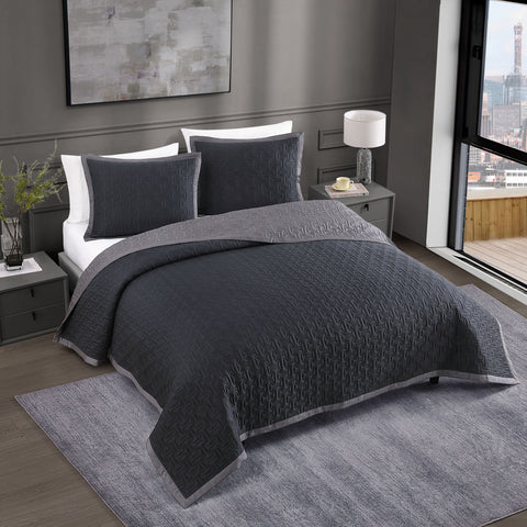 Bebejan 3 Piece Textured Quilted Coverlet Set
