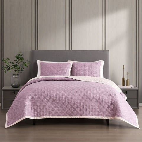 Bebejan 3 Piece Textured Quilted Coverlet Set