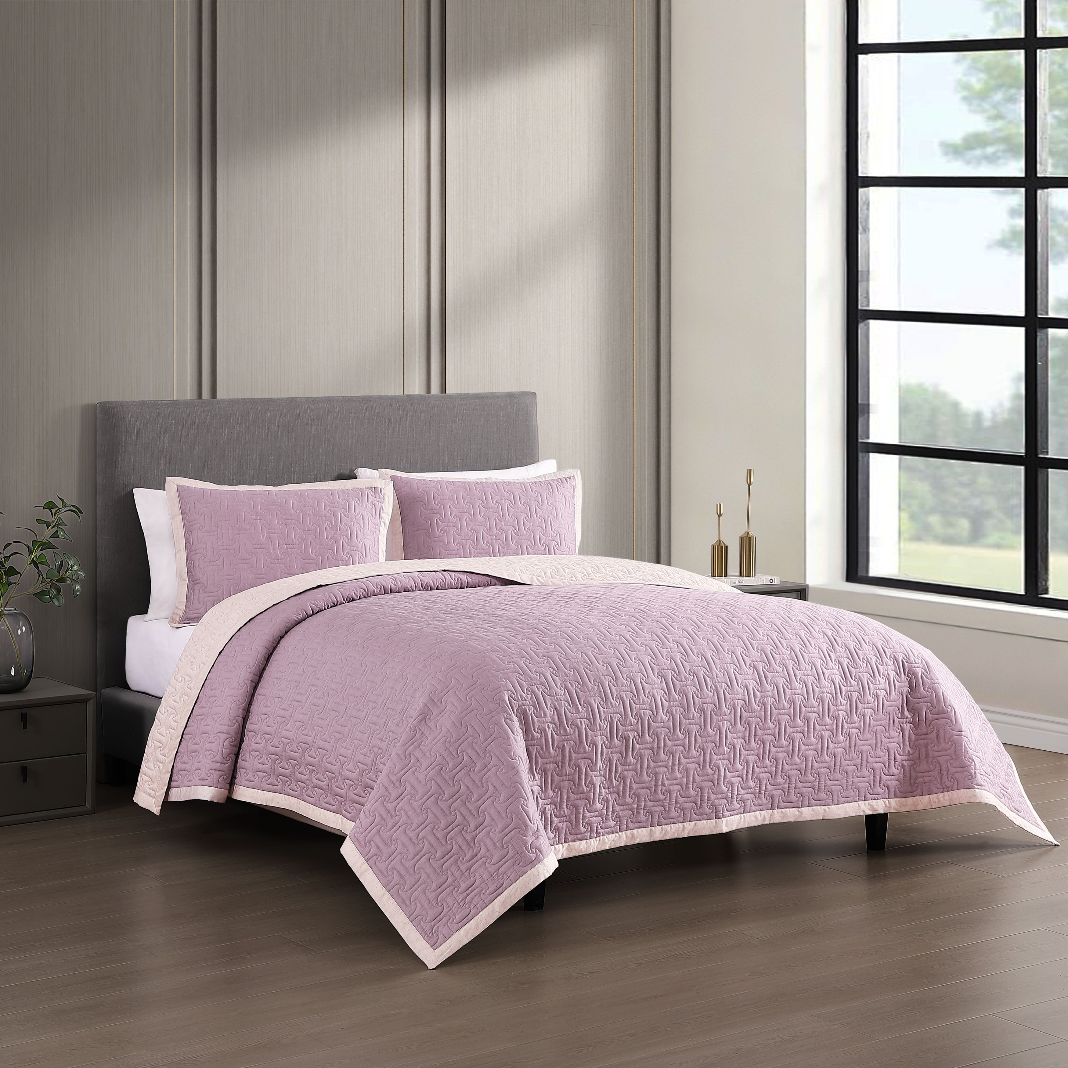  Bebejan Bebejan 3 Piece Textured Quilted Coverlet Set - SAGE/IVORY - Bonton