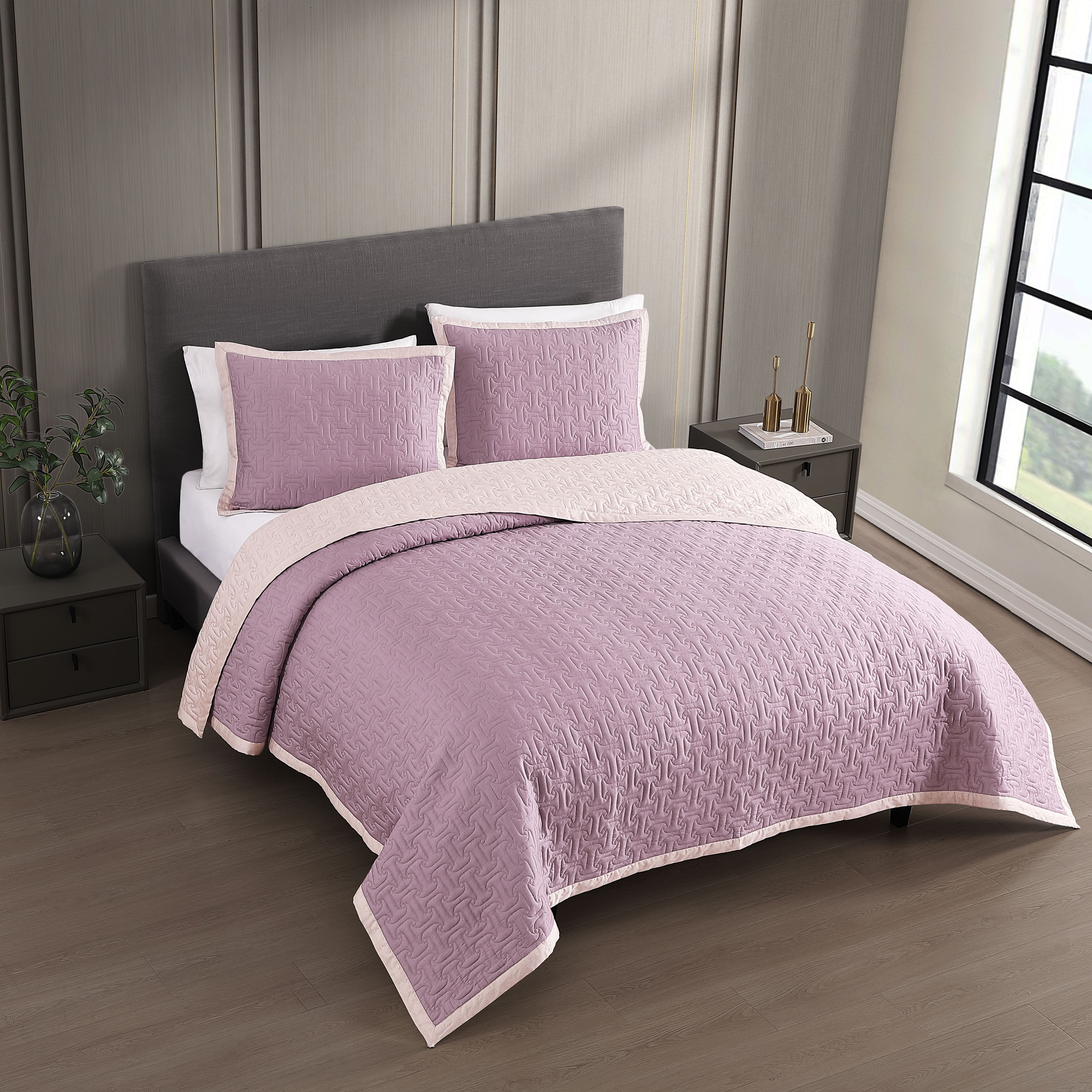 Bebejan Bebejan 3 Piece Textured Quilted Coverlet Set - SAGE/IVORY - Bonton