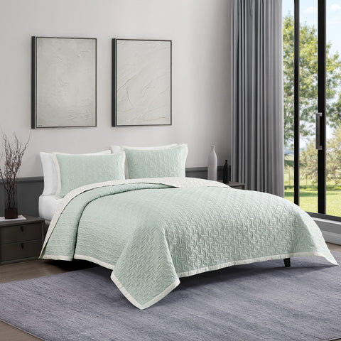 Bebejan 3 Piece Textured Quilted Coverlet Set