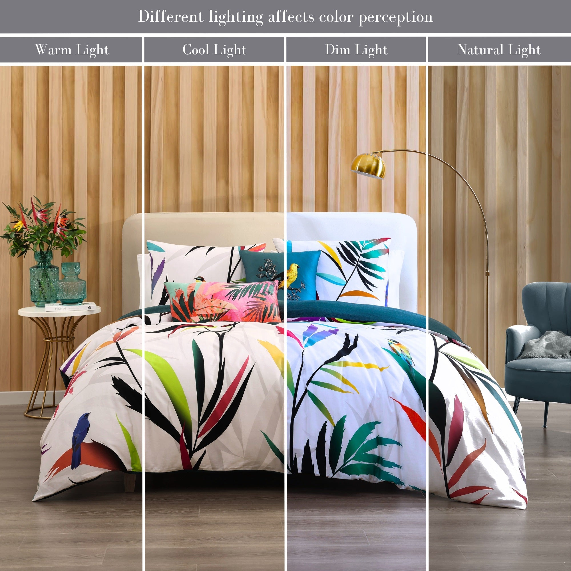 Bebejan Bebejan Tropical Fusion 5 Piece Reversible Comforter Set - QUEEN - Bonton
