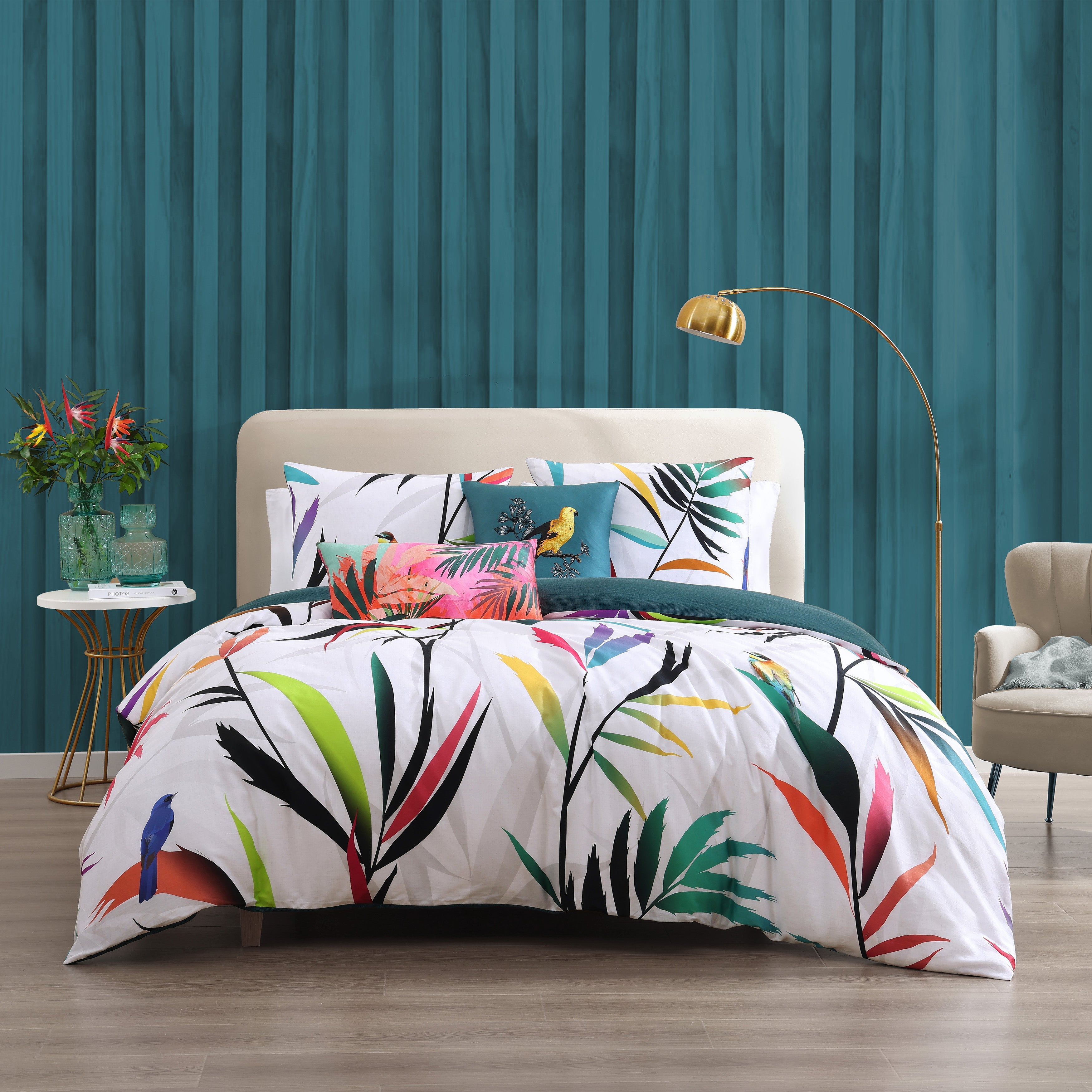  Bebejan Bebejan Tropical Fusion 5 Piece Reversible Comforter Set - QUEEN - Bonton