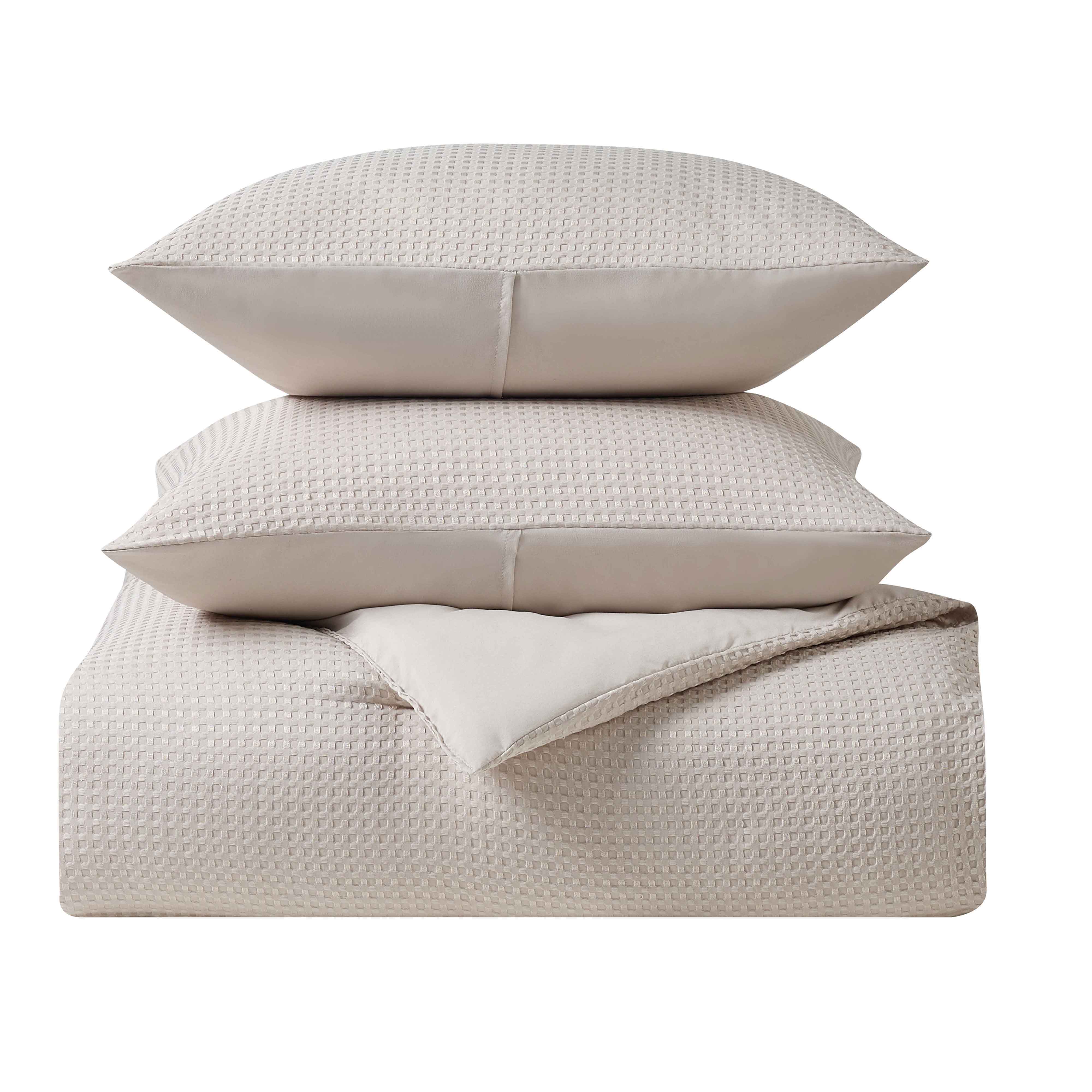  Kathy Ireland Home Kathy Ireland 3-Piece Waffle Down Alternative Comforter Set - Queen - Bonton