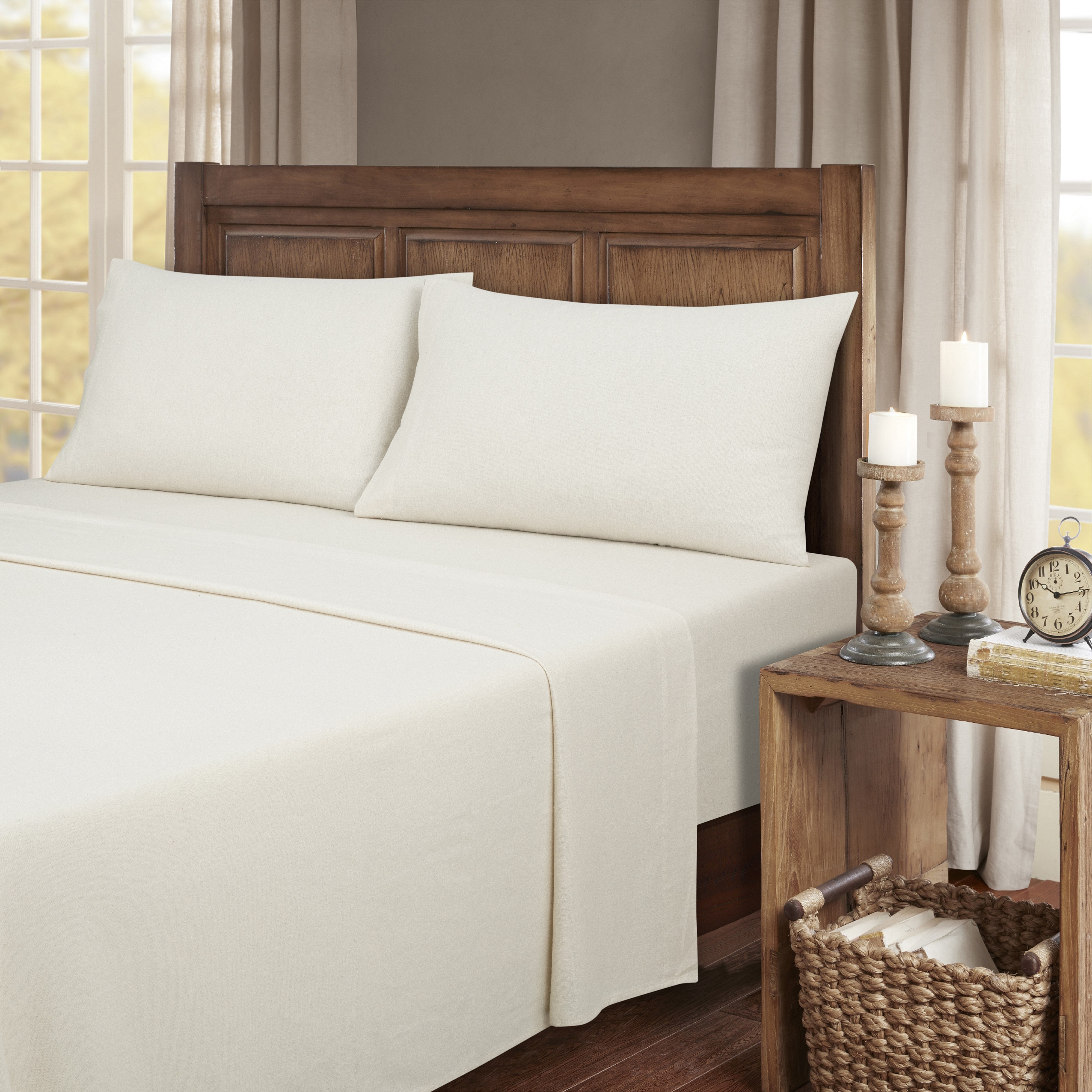  Kathy Ireland Home Kathy Ireland 100% Turkish Cotton Solid Flannel Sheet Set - Twin - Bonton