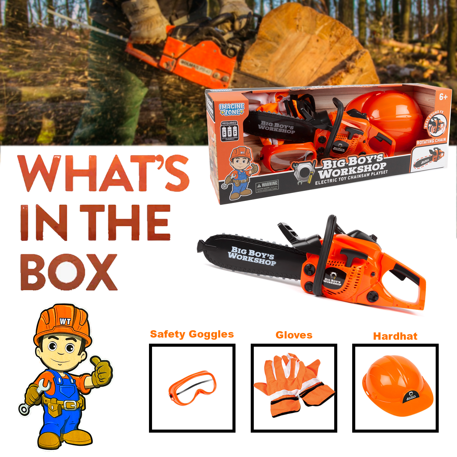  HobbyTron Big Boy's Workshop Electric Chainsaw - Default Title - Bonton