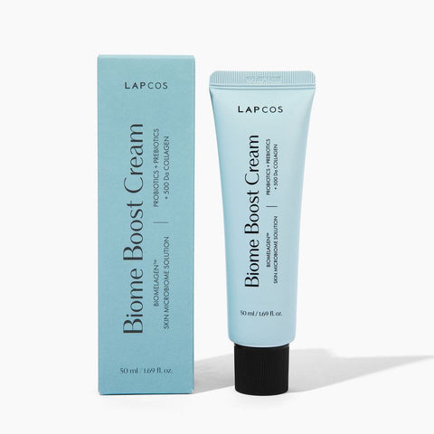 Biome Boost Cream Collagen Moisturizer with probiotics for soothing red and irritated skin. 