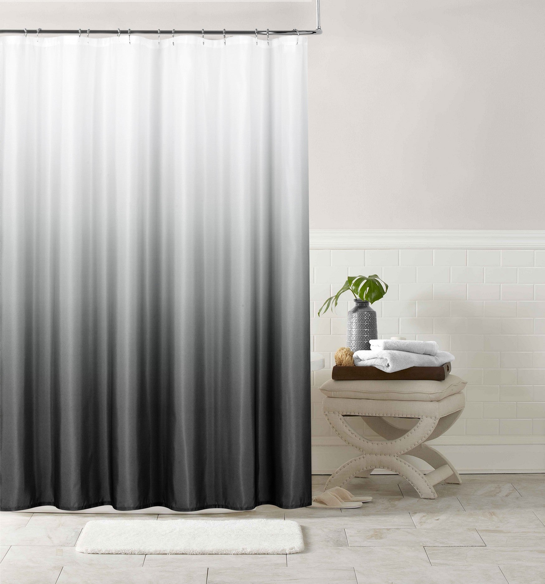  Dainty Home Shades Shower Curtain - Black - Bonton