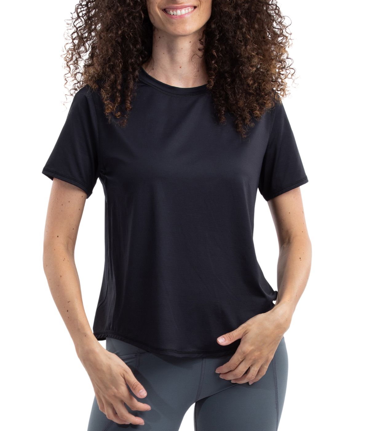  BloqUV BloqUV Women's UPF 50+ Sun Protection Short Sleeve Crew Top - Black - Bonton