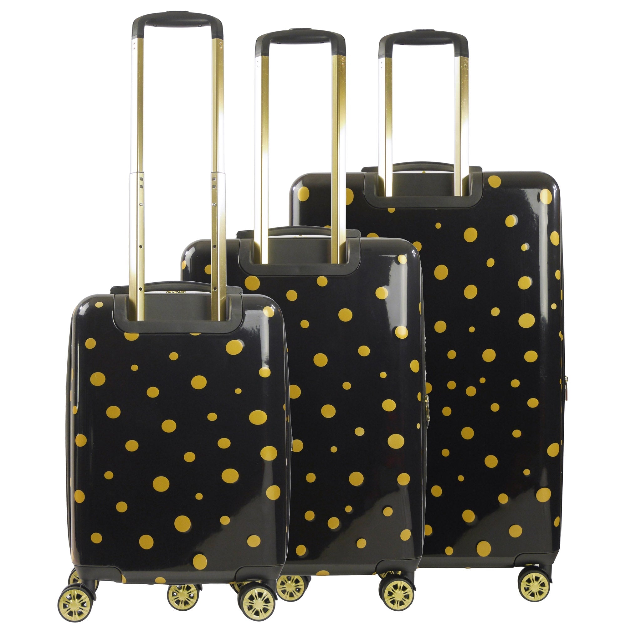  Ful Impulse Mixed Dots Hardside Spinner Luggage 3 Piece Set - Black - Bonton