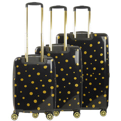 Impulse Mixed Dots Hardside Spinner Luggage 3 Piece Set