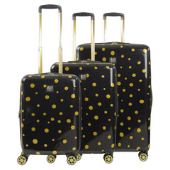 Impulse Mixed Dots Hardside Spinner Luggage 3 Piece Set