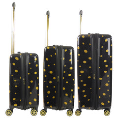 Impulse Mixed Dots Hardside Spinner Luggage 3 Piece Set