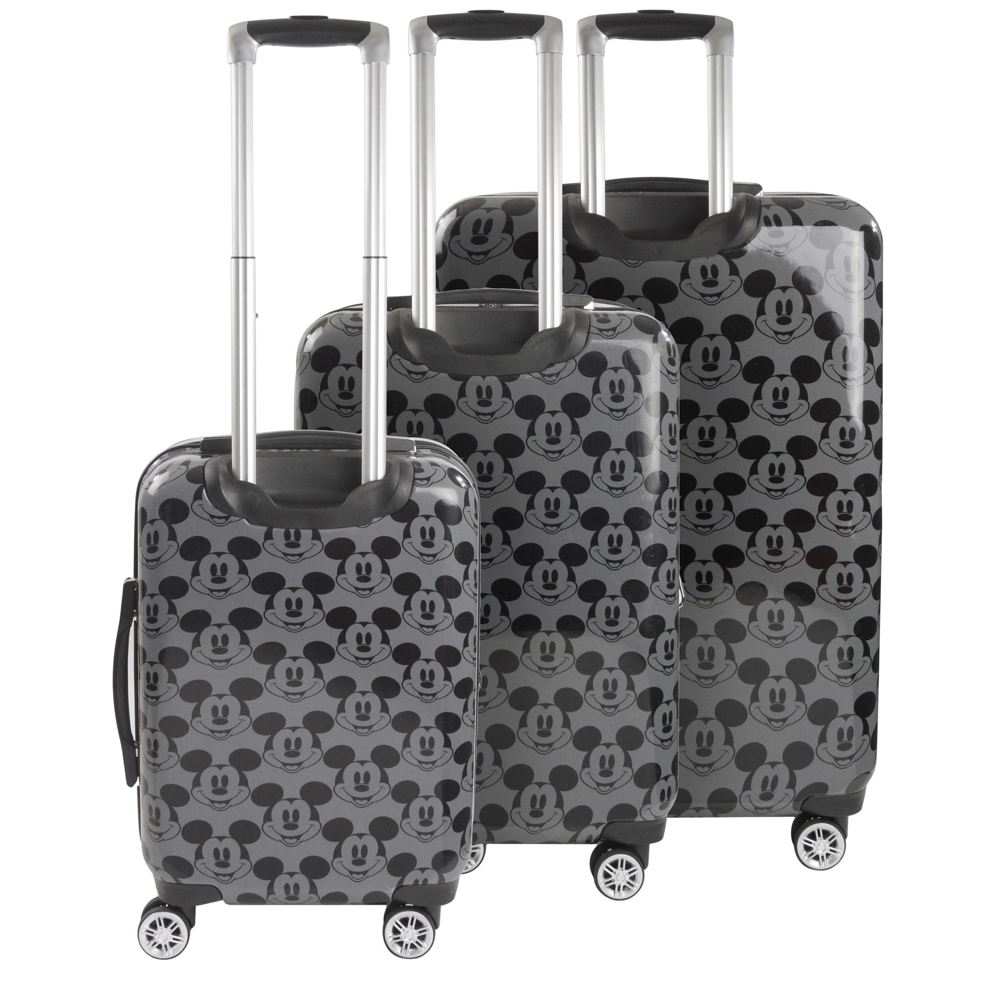  Ful Disney Mickey Mouse All Over Print 3 Piece Spinner Luggage Set - Charcoal - Bonton