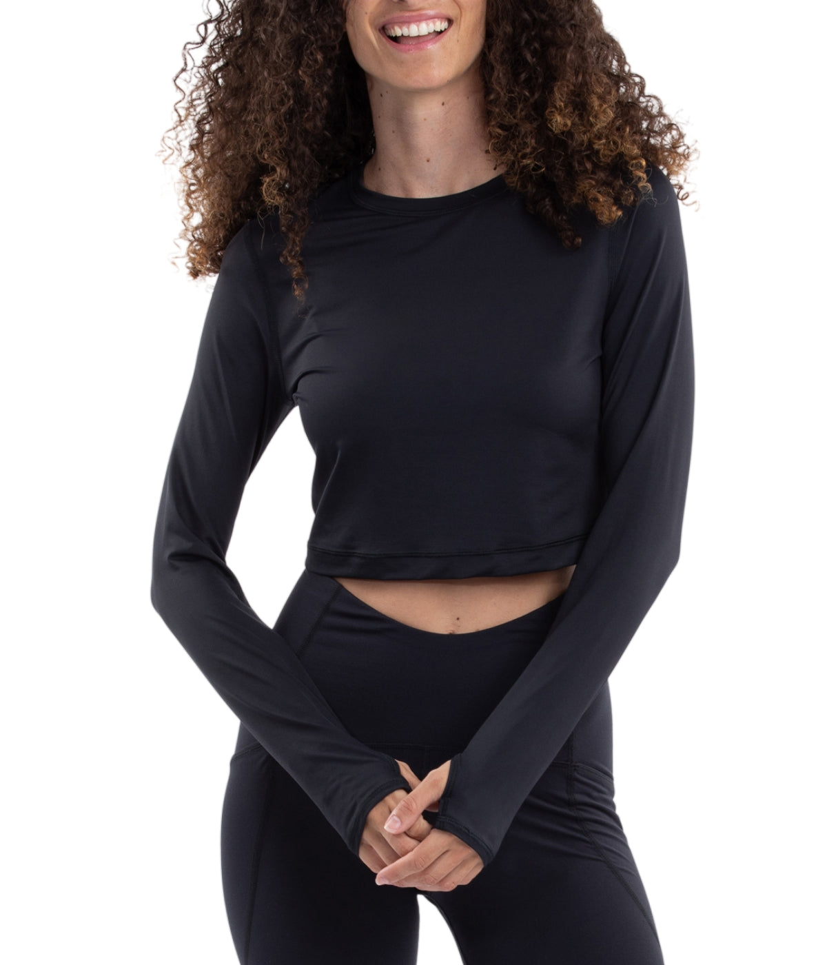  BloqUV BloqUV Women's UPF 50+ Sun Protection Everyday Crop Top - Black - Bonton