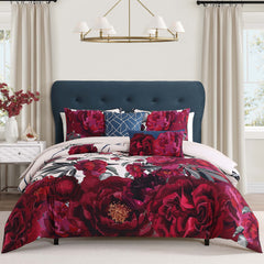 Bebejan Burgundy Branches 5 Piece Reversible Comforter Set