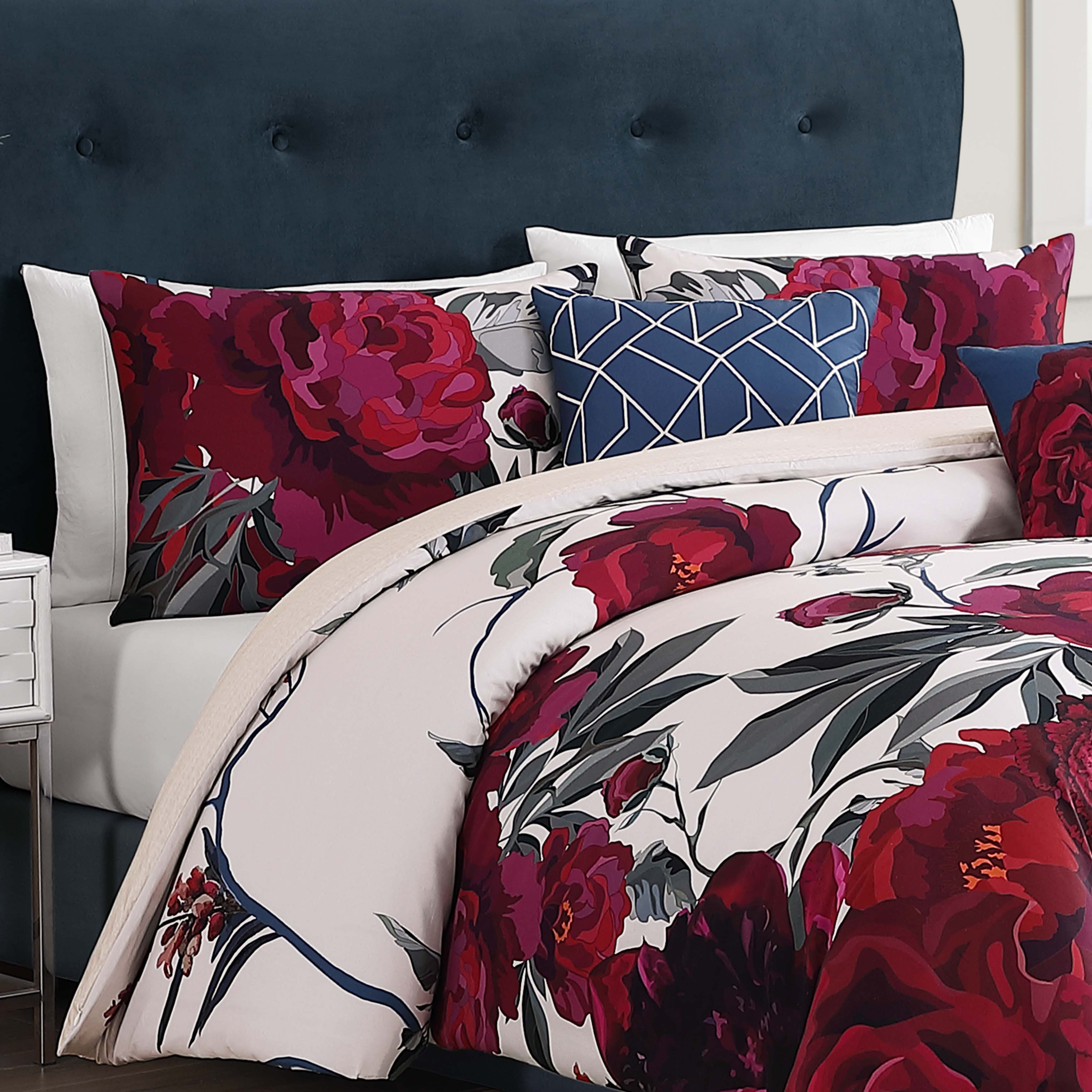  Bebejan® Bebejan Burgundy Branches 5 Piece Reversible Comforter Set - QUEEN - Bonton