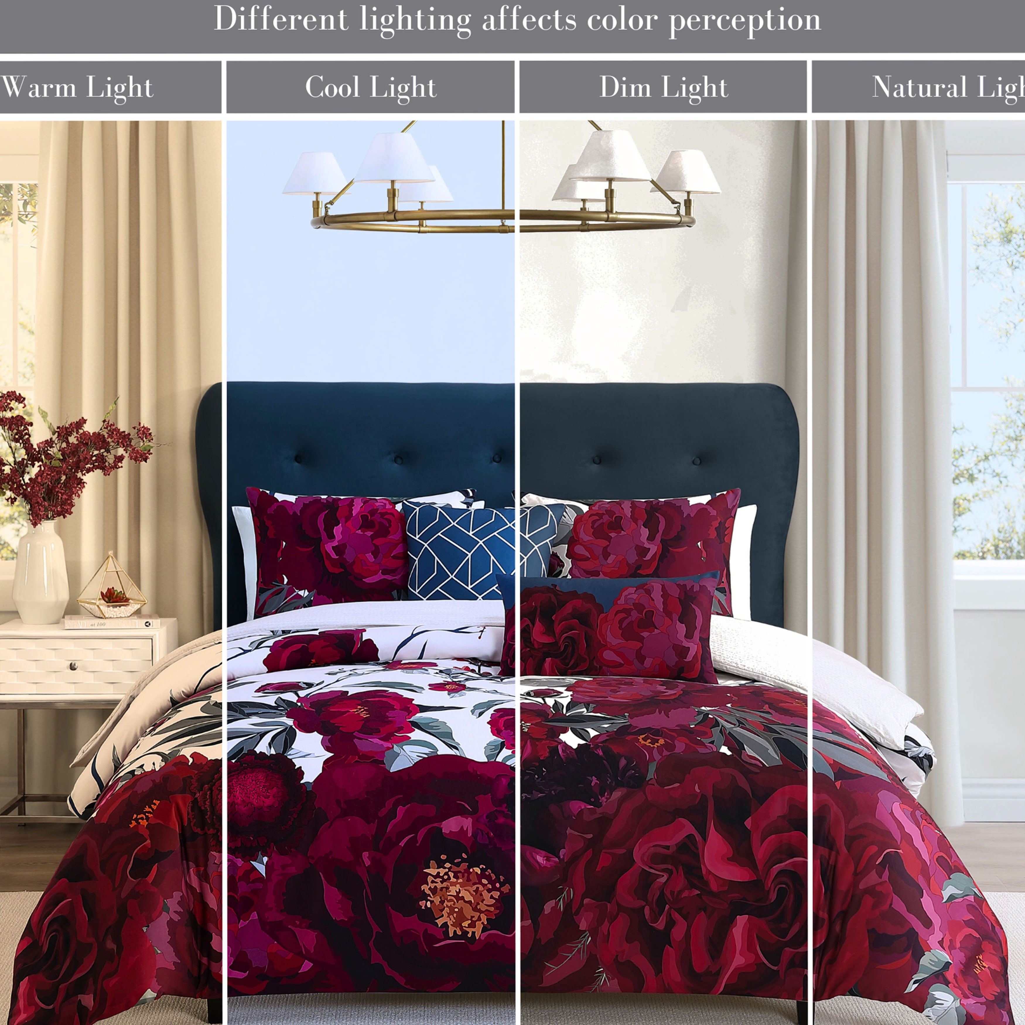  Bebejan® Bebejan Burgundy Branches 5 Piece Reversible Comforter Set - QUEEN - Bonton