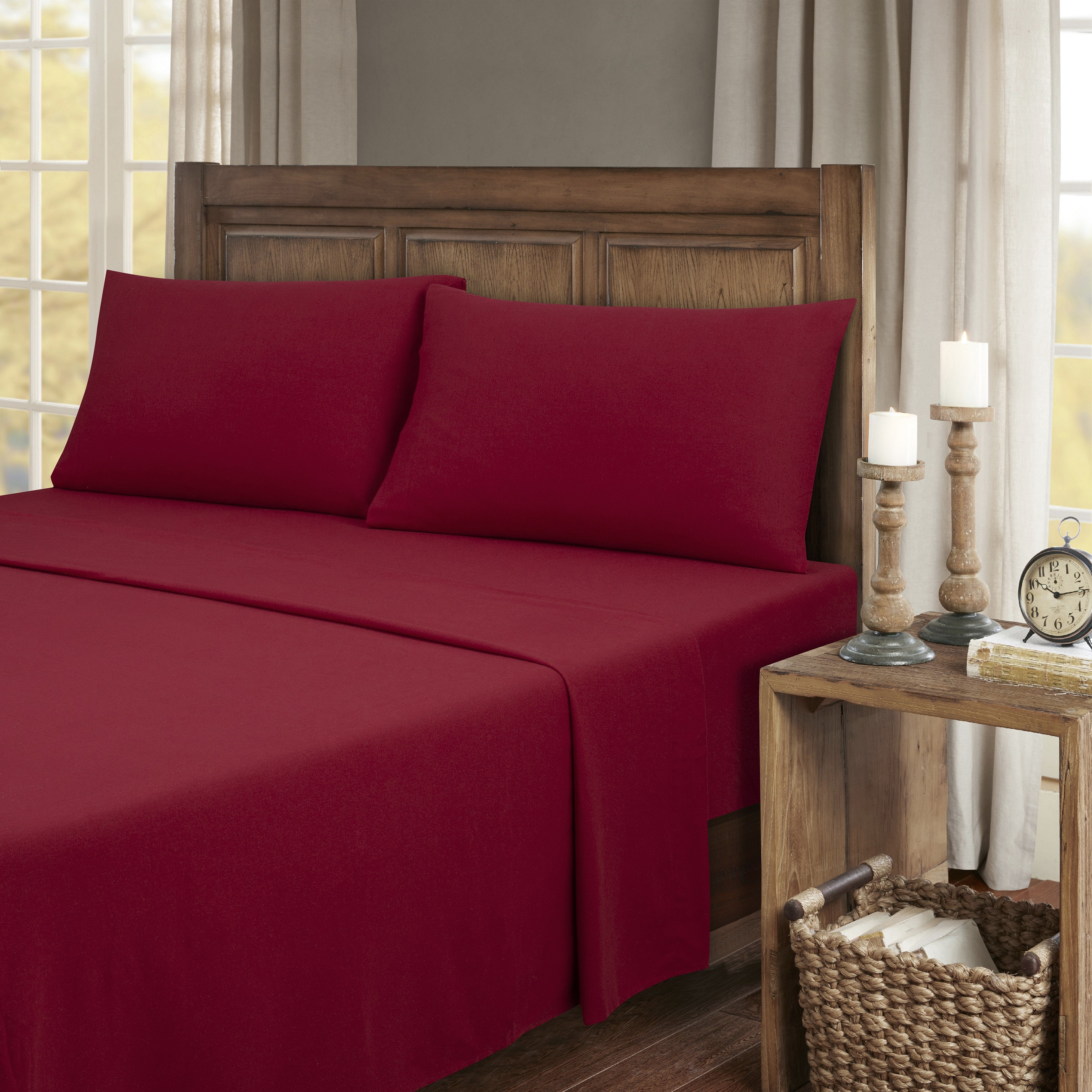  Kathy Ireland Home Kathy Ireland 100% Turkish Cotton Solid Flannel Sheet Set - Twin - Bonton