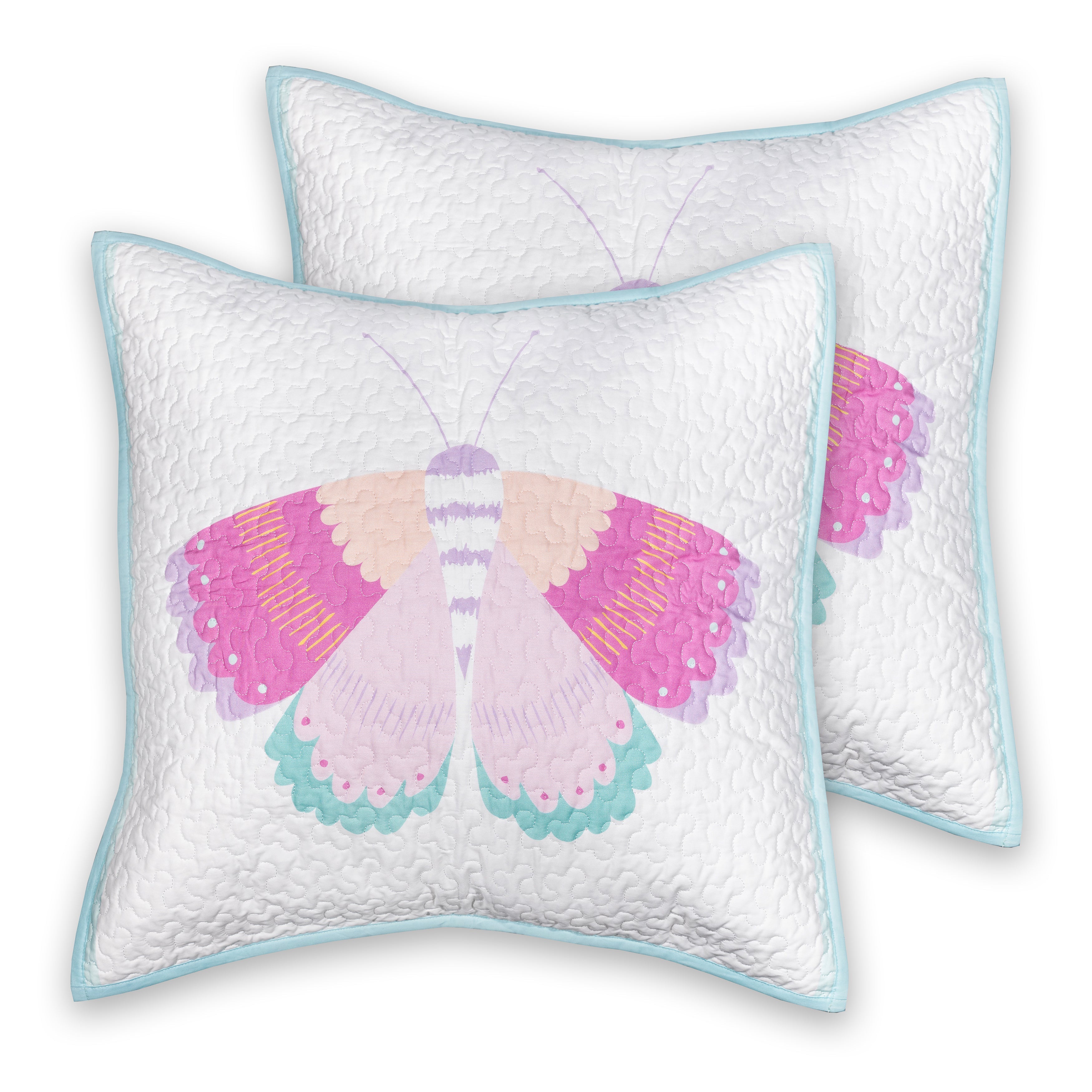  Lullaby Bedding Butterfly Fairy 200 Thread Count Euro Sham Pair - Multi - Bonton