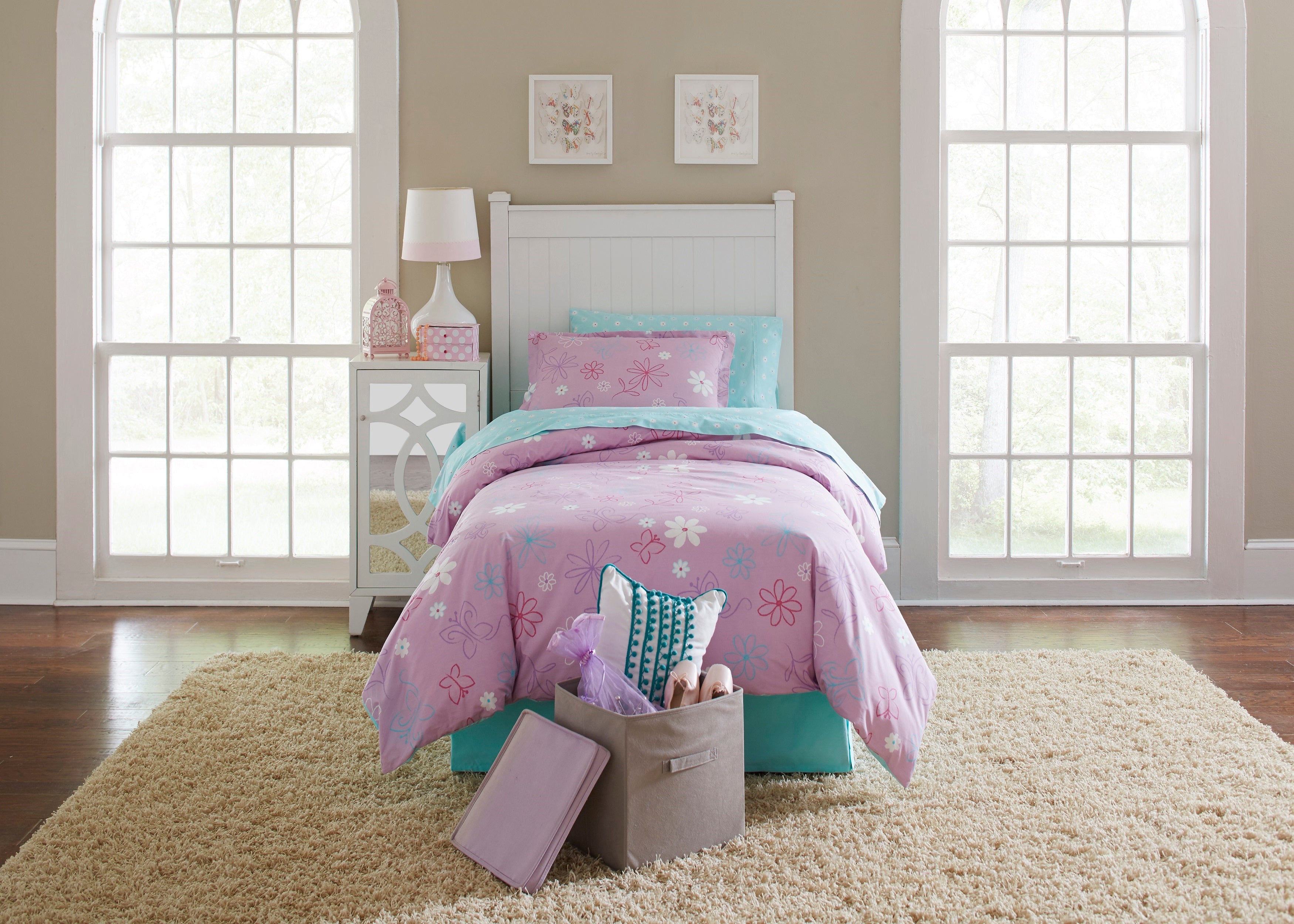  Lullaby Bedding Butterfly Comforter Sets & Euro Shams - Butterfly Garden - Bonton