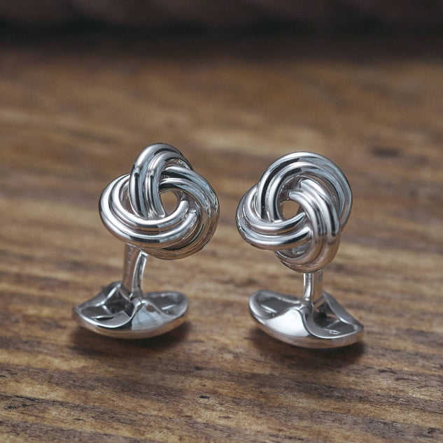  Cufflinks Sterling Silver Knot Cufflinks - Default Title - Bonton