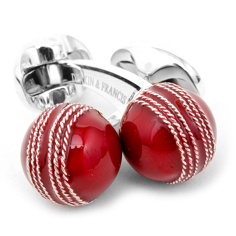  Cufflinks Sterling Red Cricket Ball Cufflinks - Default Title - Bonton